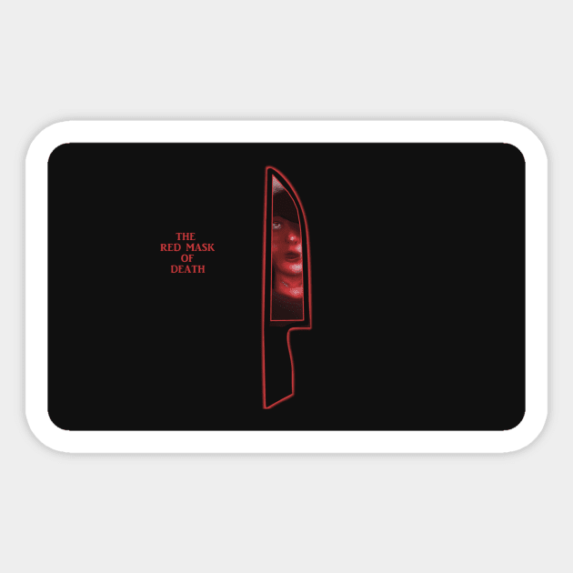 The Red Mask Of Death Sticker by DarkRavenProductions